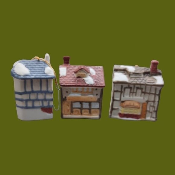 old english Other - Old english village christmas ornaments set of 3